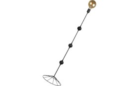 Resim Mediterian Şık modern siyah lambader, metal yapım, tek ayaklı, yüksekliği 101-150 cm 