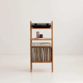 Resim Woodesk Vinilo Ahşap, 114X50, Tik Renk, Kitaplık ve Pikap Standı CPT4672-50 