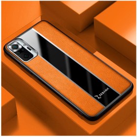 Resim Zebana Xiaomi Redmi Note 10 Pro Uyumlu Kılıf Premium Deri Kılıf Turuncu 