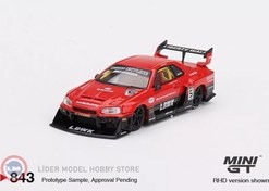 Resim 1:64 Mini GT 2024 Nissan SKYLINE GT-R (R34) SUPER SILHOUETTE REDBLACK 