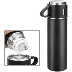 Resim Hombey 500ml Paslanmaz Çelik Termos Bardak, 12 Saat Isı Saklama, Sızdırmaz, Taşınabilir, Ev Ve Dışarı Kullanımı İçin Siyah Sarı 