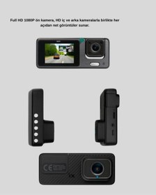 Resim Zengemtx 3 Kameralı Araç Dvr 1080p Ön + Hd Arka + İç Kamera Döngü Kayıt 2 Ekran 