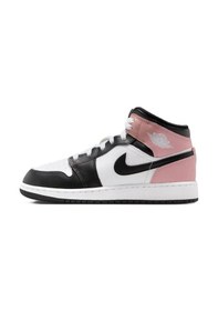 Resim Nike Air Jordan 1 Mıd Leather Unisex Sneaker Hakiki Deri Bilekli Günlük Spor Ayakkabı Siyah-beyaz Beyaz - Siyah 