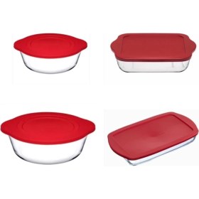 Resim Paşabahçe Borcam Kırmızı Kapaklı Set - 4 Parça 