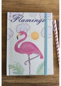 Resim Flamingo Tasarımlı Çizgisiz Noktalı Defter 