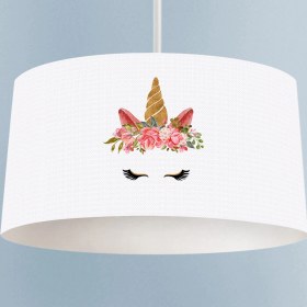 Resim Talia Home Unicorn Desenli Dijital Baskılı Çocuk Odası Sarkıt Avize 