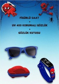 Resim Lumaworld Figured Digital Led Navy Blue Çocuk Saati Dokunmatik Ekran Ve Su Geçirmez Tasarım Altın 