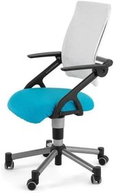 Resim Creo Mobili Yükseklik Ayarlı Vega Plus Çalışma Sandalyesi, Ofis ve Bilgisayar Koltuğu (Beyaz/Mavi) 