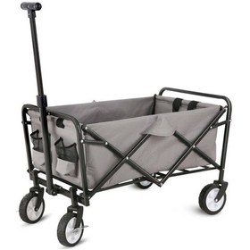 Resim Lex Yw54259 Katlanabilir Tekerlekli Kamp Plaj Taşıma Arabası Gri 75x46x88cm 