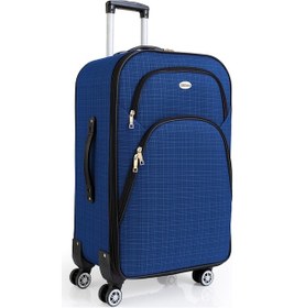 Resim Orta Boy 4 Teker Kumaş Valiz Saks Mavi 1081 Saks Mavi 