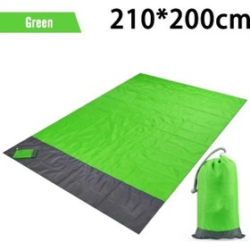 Resim Büyük Su Geçirmez Açık Kamp Plaj Matı Katlanır Kum İçermeyen Cep Yeşil 