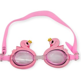 Resim MCM Group Çocuk Yüzücü Gözlüğü Silikon Taşıma Çantalı Pembe Kuğu - 9014 (Lisinya) 
