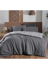 Resim Sarev Unitwill Gri Tek Kişilik %100 Pamuk Nevresim Takımı 