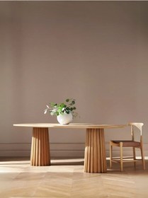 Resim Luzara Bohem Ahşap Yemek Masası 90x180 Naturel 