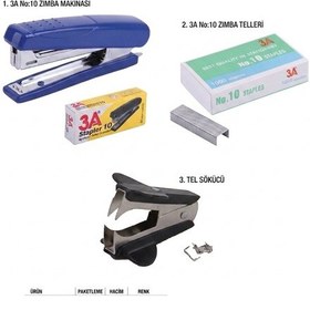 Resim 3a No.10 Zımba Makinesi, Zımba Teli Ve Tel Sökücü Set 