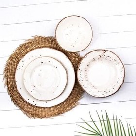 Resim Tulu Papatya 24 Parça Yemek Seti R46 Krem 