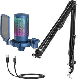 Resim Fifine Ampligame A6t-b Youtuber - Gamer - Tiktok - Yayıncı Usb Mikrofon Seti Mavi 