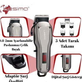 Resim Lesima Profesyonel Kuaför Saç Sakal Traş Makinesi LS-1000 Master Dijital 