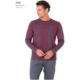 Resim Pierre Cardin 6105 Erkek Uzun Kollu Bisiklet Yaka Pijama Takımı-bordo-bordo-s Çok Renkli 