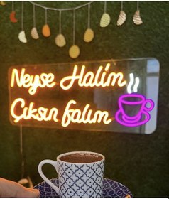 Resim Neyse Halim Çıksın Falım Yazılı Neon Led Renkli 