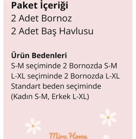 Resim 4 Parça Aile Bornoz Seti Kadın Erkek Havlulu Bornoz Takımı Mürdüm-antrasit 