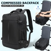 Resim Uçuş Alanı Onaylı Vakumlu Sıkıştırma Sırt Çantası - Hafif El Bagajı, Geniş Ana Bölme, Laptop Cebi ve Bavul Bağlantısı, İş, Üniversite, Seyahat İçin - Makinede Yıkanabilir (Siyah/Tavuskuşu Mavisi/Yeşil/Bej) - Gençler ve Yetişkinler için İdeal, Seyahat Çantası, Şık Tasarım, Dayanıklı Yapım, Üniversite Öğrencileri 