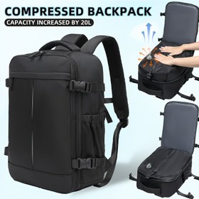 Resim Uçuş Alanı Onaylı Vakumlu Sıkıştırma Sırt Çantası - Hafif El Bagajı, Geniş Ana Bölme, Laptop Cebi ve Bavul Bağlantısı, İş, Üniversite, Seyahat İçin - Makinede Yıkanabilir (Siyah/Tavuskuşu Mavisi/Yeşil/Bej) - Gençler ve Yetişkinler için İdeal, Seyahat Çantası, Şık Tasarım, Dayanıklı Yapım, Üniversite Öğrencileri 