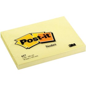 Resim 3M Post-It 657 Yapışkanlı Not Kağıdı 76 x 102 mm 100 Yaprak - Sarı 