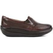 Resim Celal Gültekin Kadın Kahverengi Dolgu Topuklu Deri Ayakkabı 