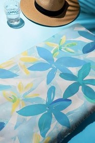 Resim Dijital Baskı Plaj Deniz Havlusu Çiçek Desenli Peştamal HVL0181 