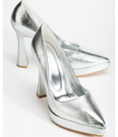 Resim Suins Valen Kadın Platform Topuklu Stiletto Ayakkabı Gümüş 