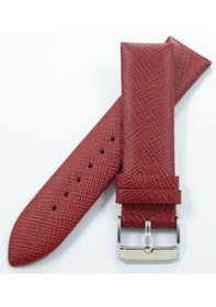 Resim Bizon Bordo Deri Saat Kordonu 22Mm Dikişsiz Klasik Saat Kayışı 