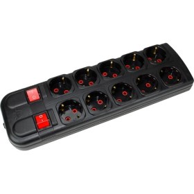 Resim Sistem 2000 10'lu Grup Priz Kablosuz Siyah 5x5 Anahtarlı Model 