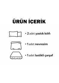 Resim Tek Kişilik Nevresim Takımı 160x220cm 2 Yastık Kılıfı Lastikli Çarşaflı 100x200+30 Beyaz - Kırmızı 
