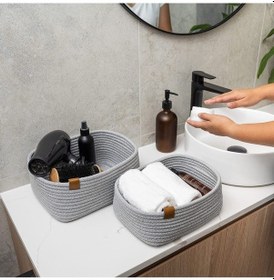 Resim Mavaux Incienso 3'lü Dikdörtgen Jüt Sepet Gri 