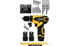 Resim Otomatik Korumalı Çelik Şanzımanlı Çok Amaçlı Elektrikli Vidalama ve Matkap Seti 