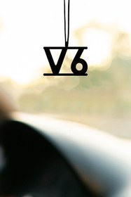 Resim mufamet Metal V6 Motifli Dikiz Aynası Süsü Oto Aksesuar Araba Süsü 