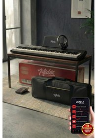 Resim Midex PLX-80BK-H Taşınabilir Katlanır Dijital Piyano Tuş Hassasiyetli 88 Tuş BT (Sustain Kulaklık Çanta Metod) 