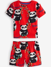 Resim Next Baby Çocuk %100 Pamuk Panda Baskılı Kırmızı Pijama Takımı 