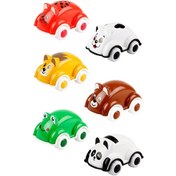 Resim Kırılmaz Araba Seti 6 Adet Sevimli Hayvanlar Oyuncak 