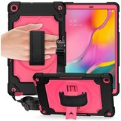 Resim Samsung Uyumlu Galaxy Tab A 10.1 /t515 360 Derece Döndürme Pikap Kontrast Renk Robot Darbeye Dayanıklı Silikon + Pc Koruyucu Kılıf Tutucu İle 