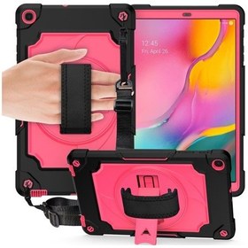 Resim Samsung Uyumlu Galaxy Tab A 10.1 /t515 360 Derece Döndürme Pikap Kontrast Renk Robot Darbeye Dayanıklı Silikon + Pc Koruyucu Kılıf Tutucu İle 