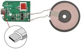 Resim Kablosuz Şarj Modülü Type C 15W Qi 9V 1.5A Mobil Akıllı Telefon Oyuncak Pil Şarj Transmiter DVM.101.315 