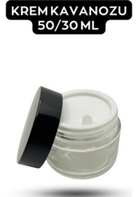 Resim Krem Kavanozu 30 Ml Buzlu/normal Cam Siyah Kapak Normal Cam 30 Cc 