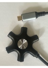 Resim Typec Ses Kartı 5 Çıkışlı Typec Ses Kartı 5 Port Type-c Ses Kartı 