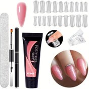 Resim Bir Arada Tüm Tırnak Sanatı Çözümü! Evde DIY Tırnaklar İçin Her Şeyi İçeren Tam Manikür Kiti, Öğütme, Şekillendirme ve Yapıştırma Araçları Dahil, Hipoalerjenik, Güç Gerektirmez, Tırnak Teknisyeni Malzemeleri 