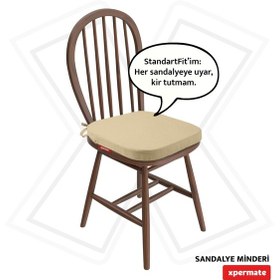 Resim Standartfit Oval Sandalye Minderi 42x42x5 Bej 