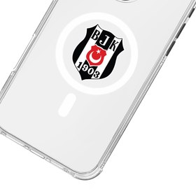 Resim Beşiktaş Magsafe Logo Şeffaf Telefon Kılıfı - iPhone 15 Pro 