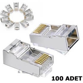 Resim Cat6 Metal Rj45 Jack Konnektör Uç Lan Ethernet Jak 100 Adet 