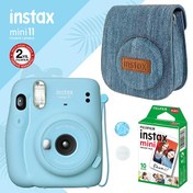 Resim Instax Mini 11 Mavi Fotoğraf Makinesi ve Jean Çantalı Hediye Seti 3 Fujifilm